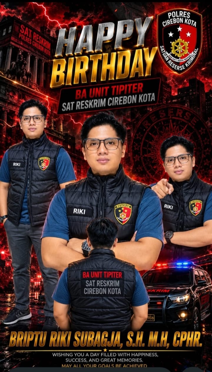 BA UNIT TIPITER SATRESKRIM POLRES CIREBON KOTA UCAPKAN SELAMAT ULANG TAHUN UNTUK BRIPTU RIKI SUBAGJA