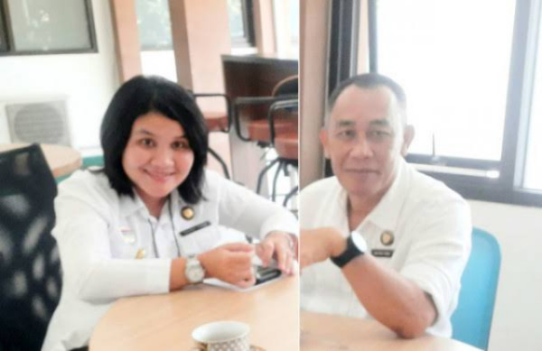 Kepala Seksi Penetapan Hak dan Pendaftaran BPN Kota Bandung Eddy (Kanan) Analis SDM Aparatur Pertama Kantor Pertanahan ATR/BPPN Kota Bandung Nora E. Harahap (Kiri)